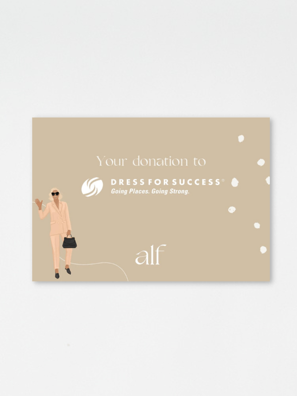 Alf Exchange - partnering with Dress for Success - Alf the Label