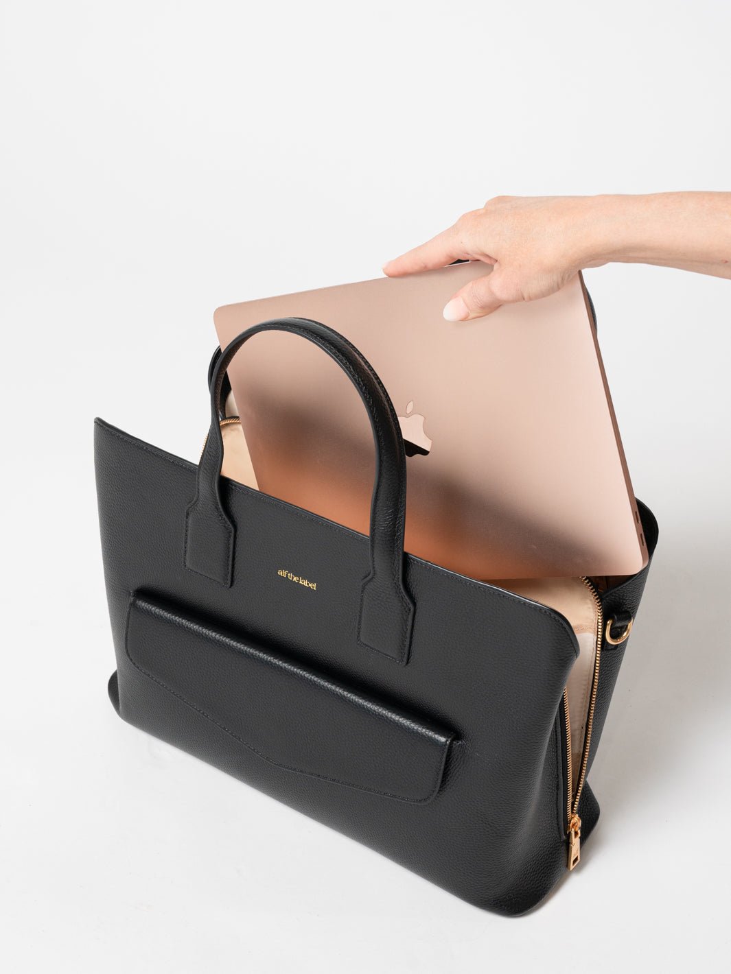 Luxury leather laptop bag Luxe Dana Alf the Label